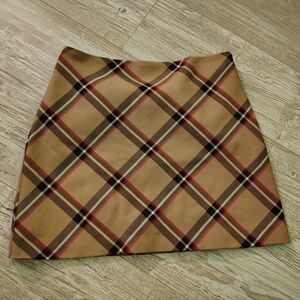 H&M Tan Plaid Mini Skirt